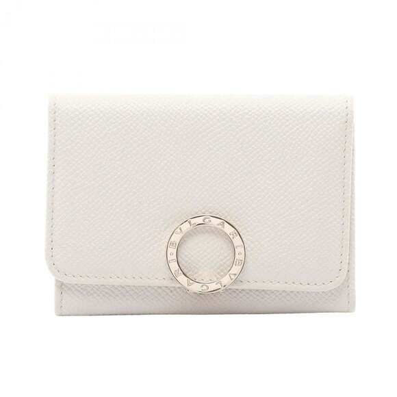 BVLGARI Business Card Holder/Card Case Accessory Leather Women's White 3...